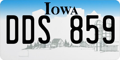 IA license plate DDS859