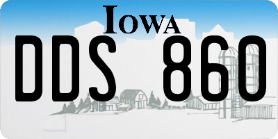 IA license plate DDS860