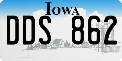 IA license plate DDS862