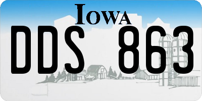 IA license plate DDS863