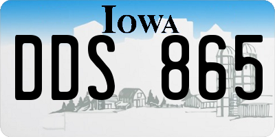 IA license plate DDS865