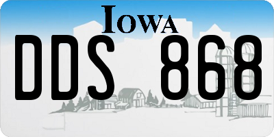 IA license plate DDS868