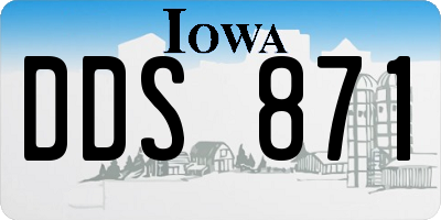 IA license plate DDS871