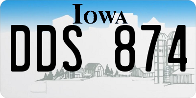 IA license plate DDS874