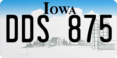 IA license plate DDS875