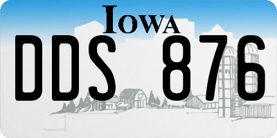 IA license plate DDS876