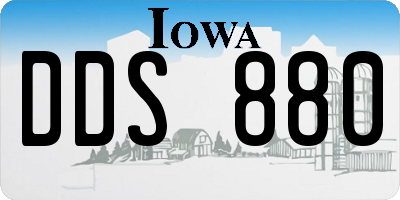 IA license plate DDS880