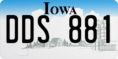IA license plate DDS881