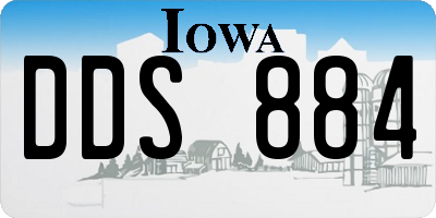 IA license plate DDS884