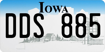 IA license plate DDS885