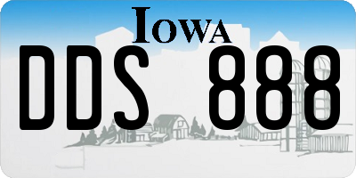 IA license plate DDS888