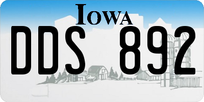 IA license plate DDS892
