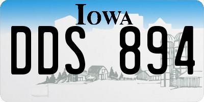 IA license plate DDS894