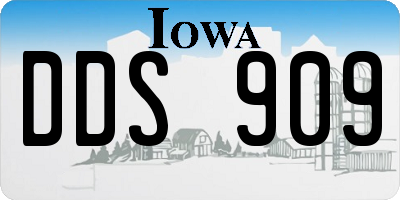IA license plate DDS909