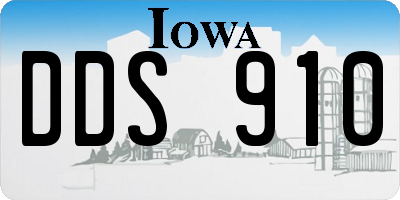 IA license plate DDS910