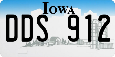 IA license plate DDS912