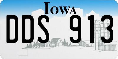 IA license plate DDS913