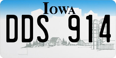 IA license plate DDS914