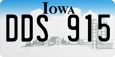 IA license plate DDS915