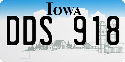 IA license plate DDS918