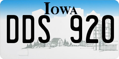 IA license plate DDS920