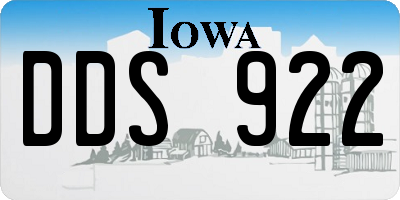 IA license plate DDS922