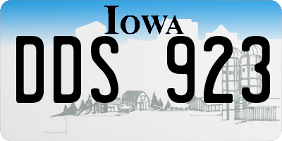 IA license plate DDS923