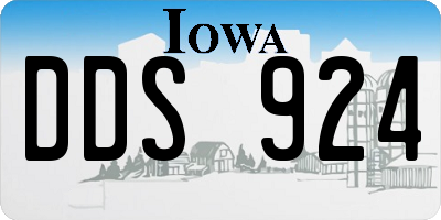 IA license plate DDS924