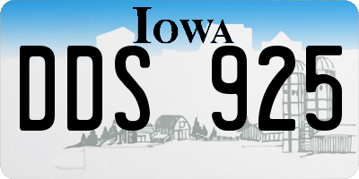 IA license plate DDS925