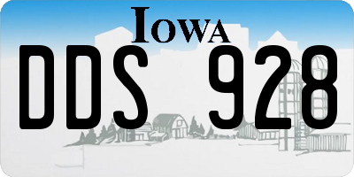 IA license plate DDS928