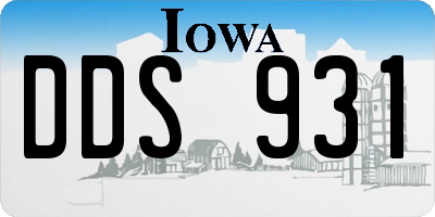 IA license plate DDS931