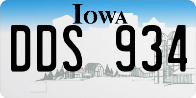 IA license plate DDS934