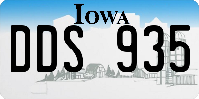 IA license plate DDS935