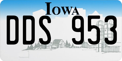 IA license plate DDS953