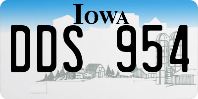 IA license plate DDS954