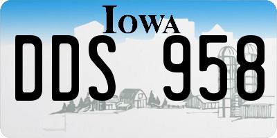 IA license plate DDS958