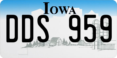 IA license plate DDS959