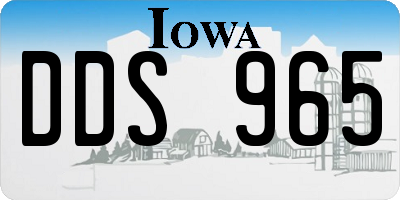 IA license plate DDS965