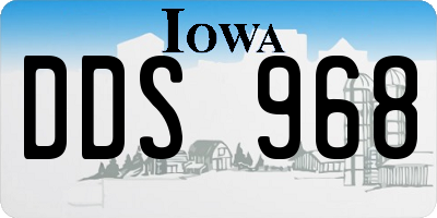 IA license plate DDS968