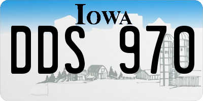 IA license plate DDS970