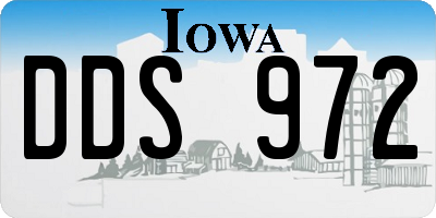 IA license plate DDS972