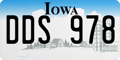 IA license plate DDS978