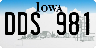 IA license plate DDS981
