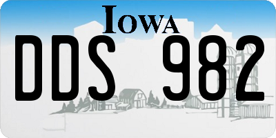 IA license plate DDS982