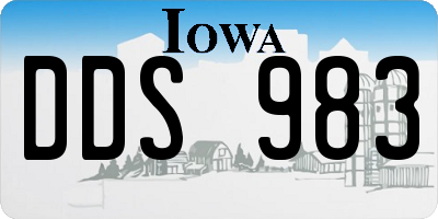 IA license plate DDS983