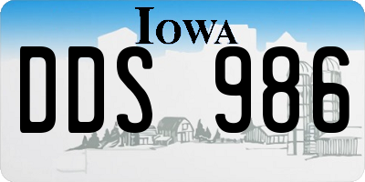 IA license plate DDS986