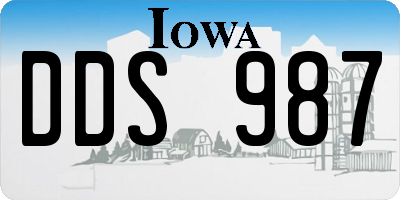 IA license plate DDS987