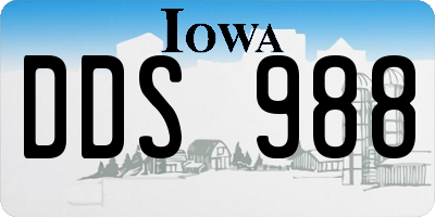 IA license plate DDS988