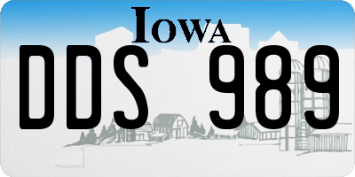IA license plate DDS989