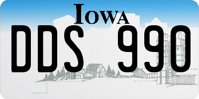 IA license plate DDS990